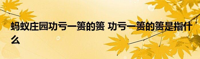 功亏一篑蚂蚁庄园答案 功亏一篑蚂蚁庄园答案